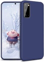 silicone case Samsung Galaxy A41 - blauw + glazen screen protector