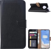 Bookcase Geschikt voor: OnePlus 7T - Zwart - portemonnee hoesje