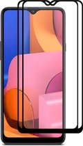 2x Full Cover Screenprotector Geschikt Voor: Samsung Galaxy A21 Screen protector Glazen Gehard - Volledig Scherm Tempered Glass