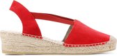 Mace Vrouwen Suède   Espadrilles / Damesschoenen - Sleehak   Bona - Rood - maat 37