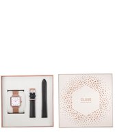 CLUSE Horloges Special Edition La Tetragone Rose Gold Plated Mesh Zwart