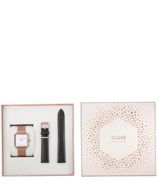 CLUSE Horloges Special Edition La Tetragone Rose Gold Plated Mesh Zwart |  bol.com