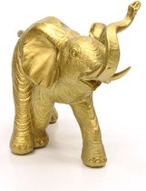 Decoratief figuur - wandelende olifant - goudkleurig