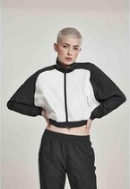 Urban Classics Jacket -L- Raglan Crinkle Batwing Zwart/Wit