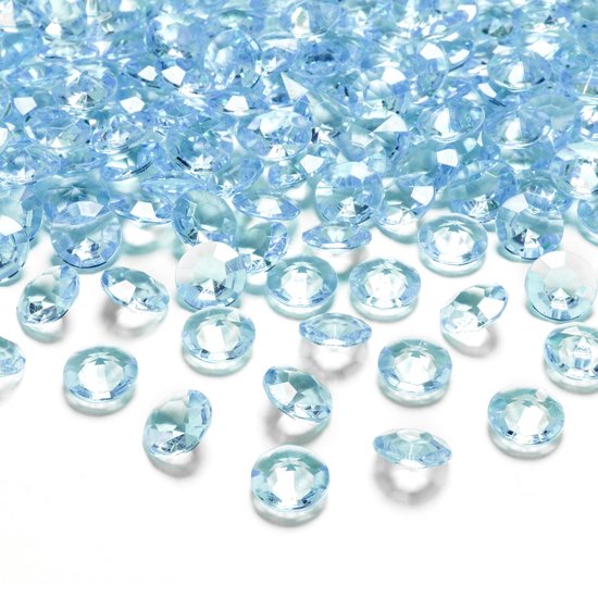 200x Hobby/decoratie turquoise blauwe diamantjes/steentjes 12 mm/1,2 cm -  Kleine... | bol.com