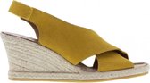 Tango | Vanessa 2-c yellow cross strap wedge espadrille - natural outsole | Maat: 38