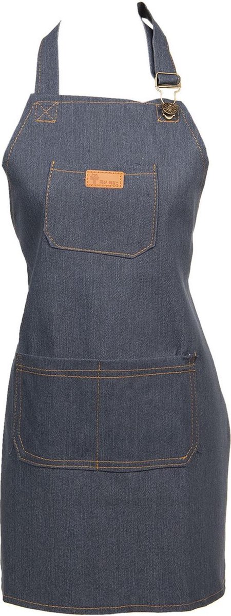 Clayre & Eef Keukenschort Kinderen 58x48 cm Blauw Polyester Kookschort