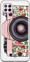 Huawei P40 Lite hoesje siliconen - Hippie camera | Huawei P40 Lite case | Roze | TPU backcover transparant