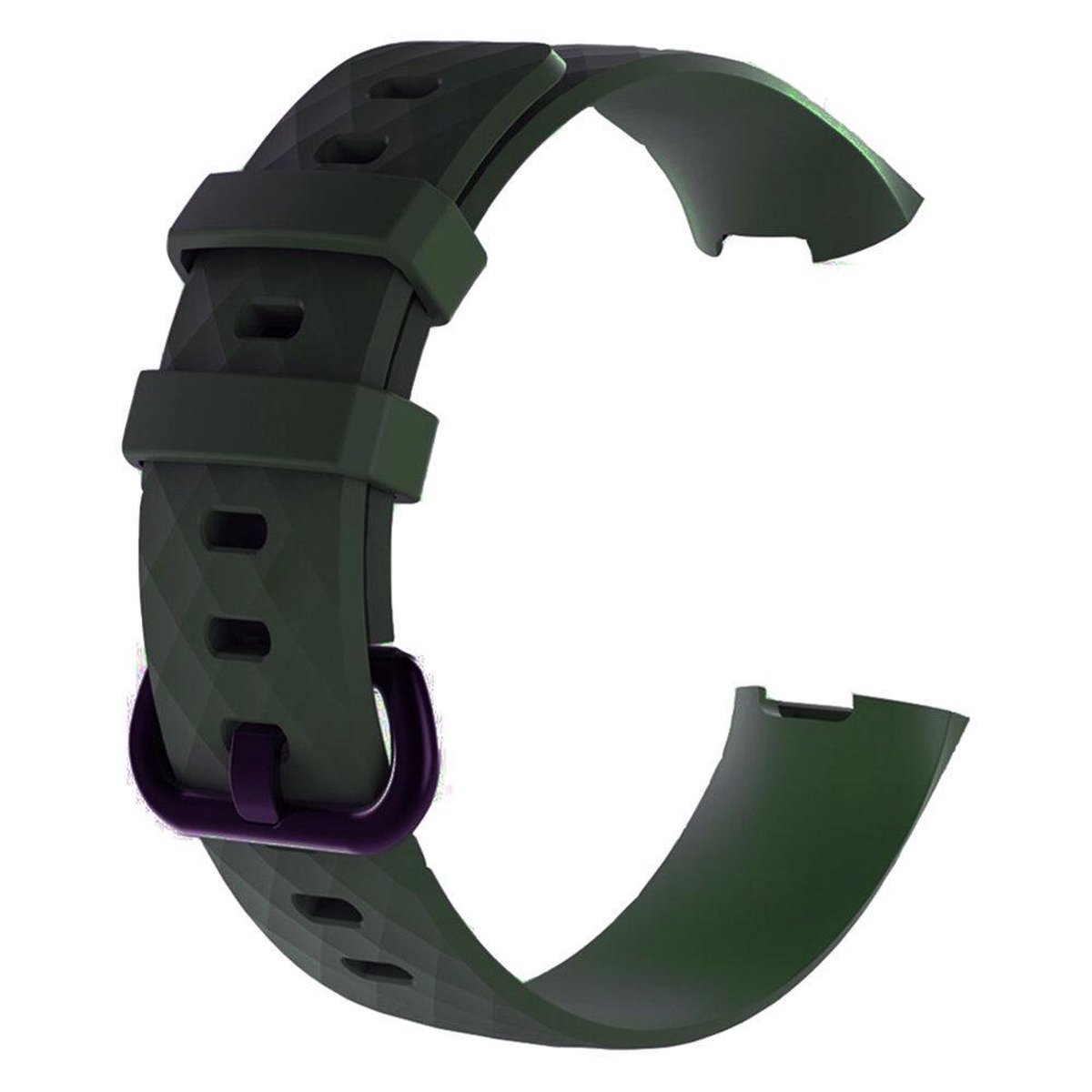 Shop4 - Fitbit Charge 3 Bandje - Siliconen Donker Groen