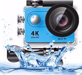 H9 4K Ultra HD1080P 12MP 2 inch LCD-scherm WiFi sportcamera, 170 graden groothoeklens, 30 m waterdicht (blauw)