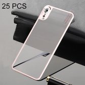 25 STKS titanium legering metalen rand volledige dekking terug gehard glas screen protector voor iPhone XR (rose goud)