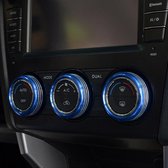 3 stks auto aluminium airconditioner knop case voor subaru (blauw)