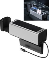Baseus Armleuning Auto-organizer met 2 USB poorten - zilver