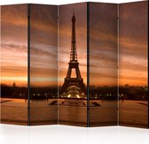 Kamerscherm - Scheidingswand - Vouwscherm - Eiffel tower at dawn II [Room Dividers] 225x172 - Artgeist Vouwscherm