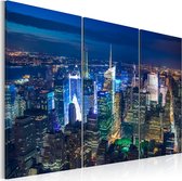 Schilderijen Op Canvas - Schilderij - Bird´s eye view of New York City by night 120x80 - Artgeist Schilderij