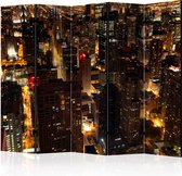 Kamerscherm - Scheidingswand - Vouwscherm - City by night - Chicago, USA II [Room Dividers] 225x172 - Artgeist Vouwscherm