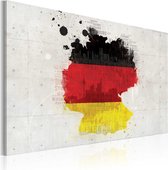 Schilderijen Op Canvas - Schilderij - Kaart van Duitsland 90x60 - Artgeist Schilderij