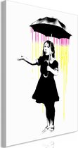 Schilderijen Op Canvas - Schilderij - Girl with Umbrella (1 Part) Vertical 60x90 - Artgeist Schilderij