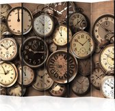 Kamerscherm - Scheidingswand - Vouwscherm - Old Clocks II [Room Dividers] 225x172 - Artgeist Vouwscherm
