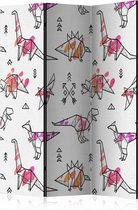 Kamerscherm - Scheidingswand - Vouwscherm - Origami Dinosaurs [Room Dividers] 135x172 - Artgeist Vouwscherm