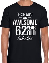 Awesome 62 year / 62 jaar cadeau t-shirt zwart heren L