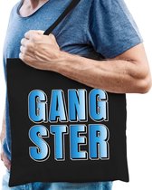 Gangster fun tekst cadeau tas zwart heren- kado tas / tasje / shopper