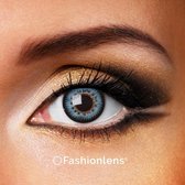 Kleurlenzen - Glamour Blue - jaarlenzen met lenshouder - blauwe contactlenzen Fashionlens®