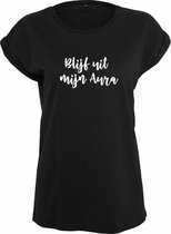 Blijf uit mijn aura Rustaagh dames t-shirt  - maat XL - comfortabel - zwart - tekst - bedrukt