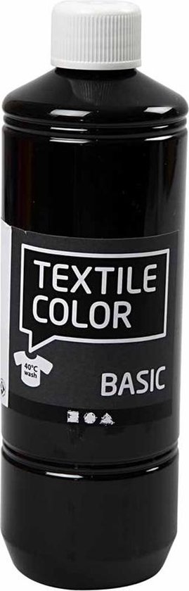 Creotime Textile Color Peinture textile noire - 500ml
