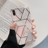 geschikt voor Apple iPhone X / Xs hoesje marmeren patroon met Privacy Glas