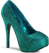 TEEZE-06R turquoise satijn strass steentjes - (EU 37 = US 7) - Bordello