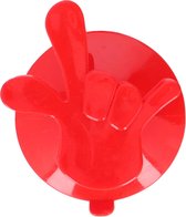 Hooks & Co Ophanghaak Hand 7,5 X 6,5 Cm Pvc Rood