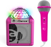 iDance CUBESING100PK Bluetooth Party Speaker met Disco LED-Verlichting - Roze