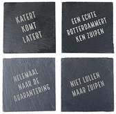 Onderzetters van Leisteen Rotterdamse teksten