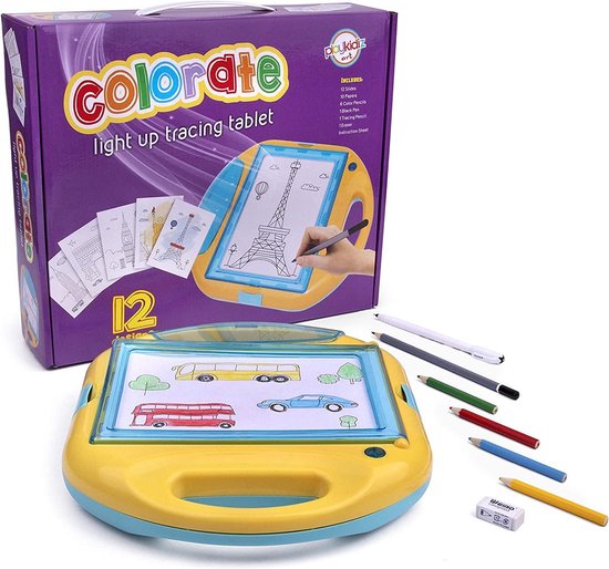 Playkidz Colorate Light-Up Tracing Tablet - Lichtbak Tekenen Leren