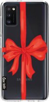 Casetastic Samsung Galaxy A41 (2020) Hoesje - Softcover Hoesje met Design - Christmas Ribbon Print