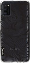 Casetastic Samsung Galaxy A41 (2020) Hoesje - Softcover Hoesje met Design - Wavy Outlines Black Print