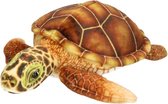 Pluche bruine zeeschildpad knuffel 25 cm - Schildpadden zeedieren knuffels - Speelgoed voor kinderen - Bruin