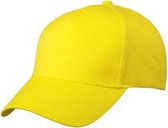5x stuks 5-panel baseball petjes /caps in de kleur geel voor volwassenen - Voordelige gele caps