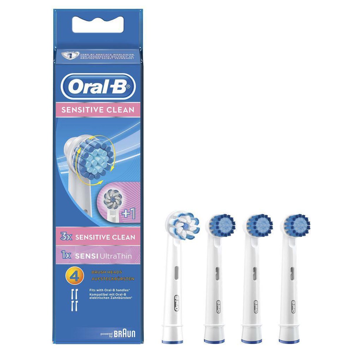 bol.com | Oral-B 3x Sensitive Clean & 1x Sensi Ultrathin Opzetborstels