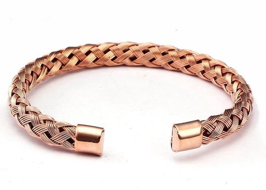 Kabel Armband van Gewoven Staal - Rose Goud kleurig - Armbanden Heren Dames - Cadeau voor Man - Mannen Cadeautjes