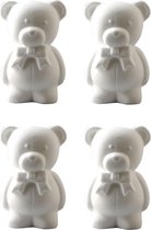 8x Hobby/DIY piepschuim beren met strik 20 cm - Teddyberen/knuffelberen - Knutselen basis materialen/hobby materiaal