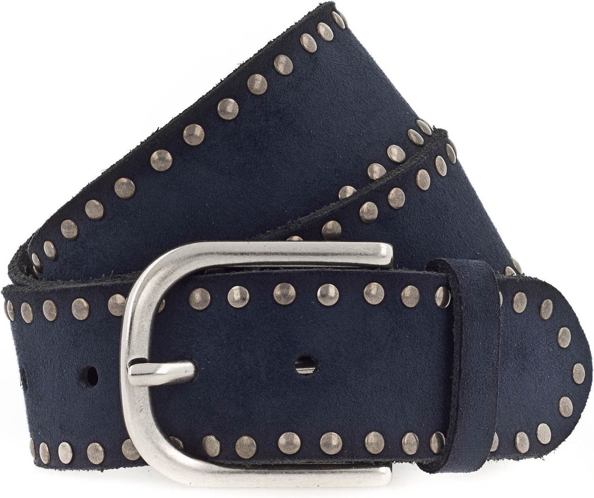 Vanzetti Leren Riem 40mm Leather Belt W90 Marine Blauw