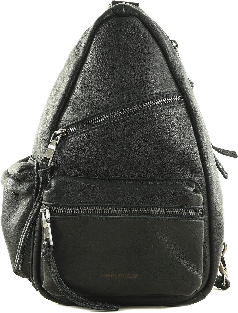 FREDsBRUDER Leren Rugzak My Old Friend Backpack Black Zwart