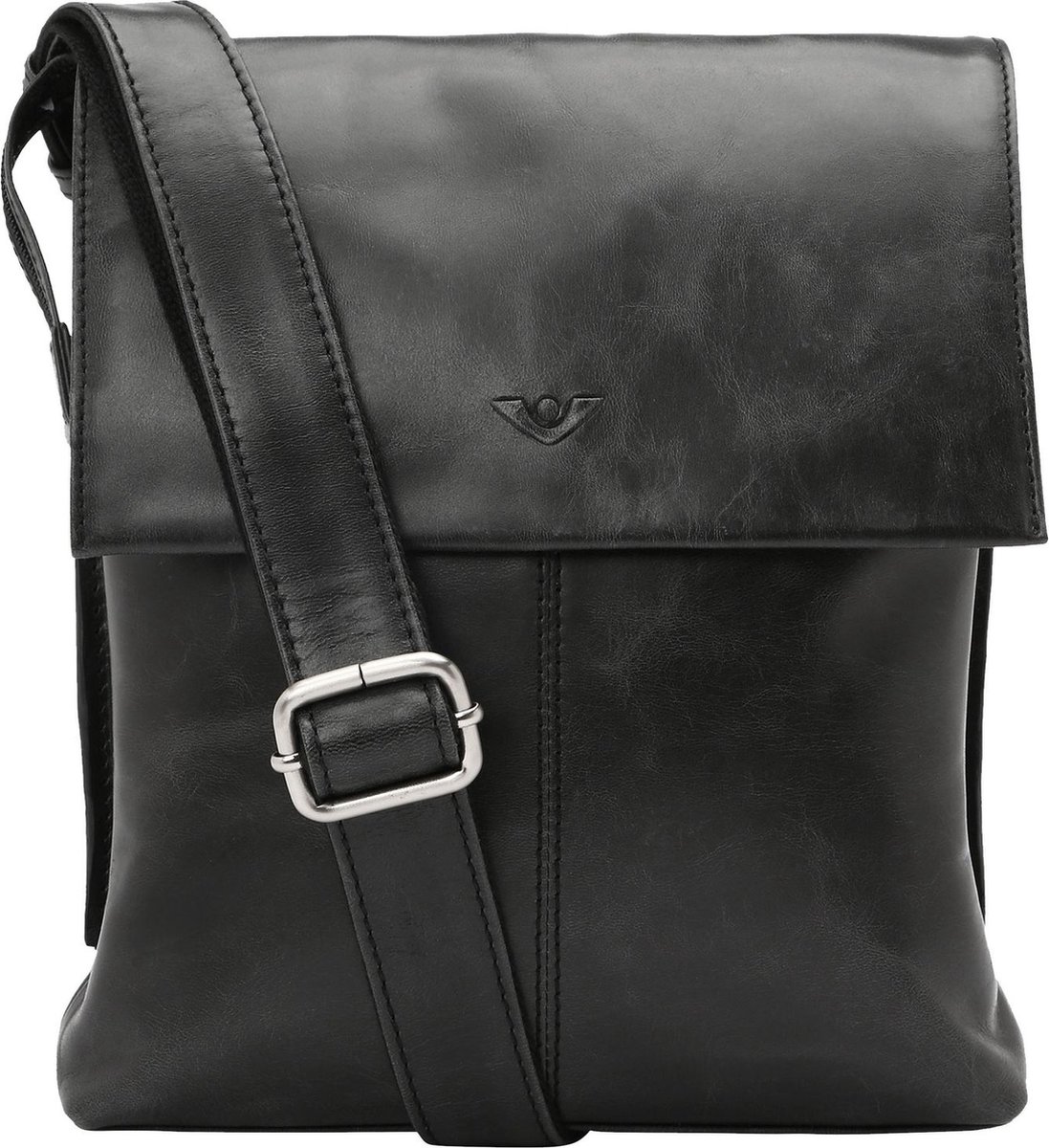 VOi Leren Schoudertas City Cowboy Troy Crossbody Bag Black Zwart