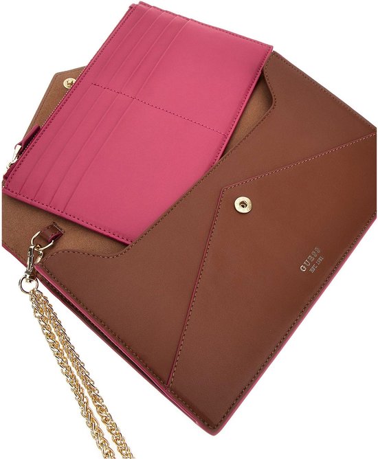 GUESS Pochette Sac de soirée Large Envelope Cognac Brun