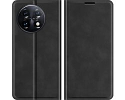 Cazy hoesje geschikt voor OnePlus 11 - Hoesje met Pasjeshouder - Luxe Book Case - Zwart