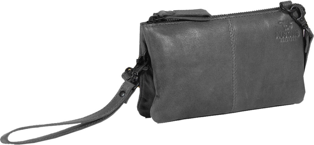 MUSTANG Leren Schoudertas Matera Shoulderbag Black Zwart