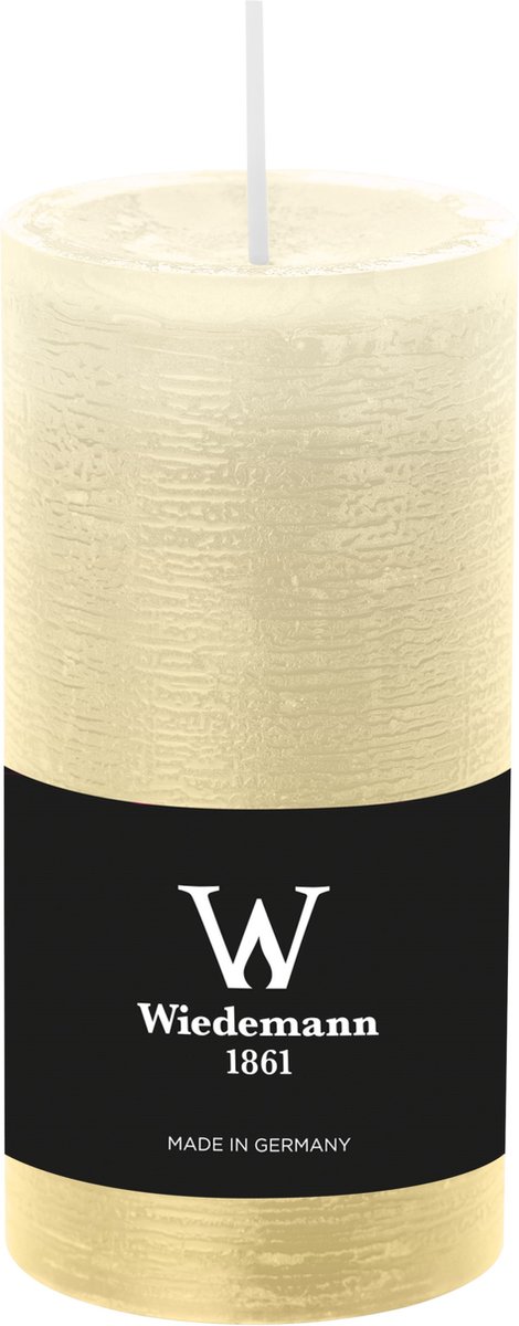 Wiedemann Cilinderkaars/stompkaars - rustieke kaars - creme wit - 6 x 12 cm - 42 branduren