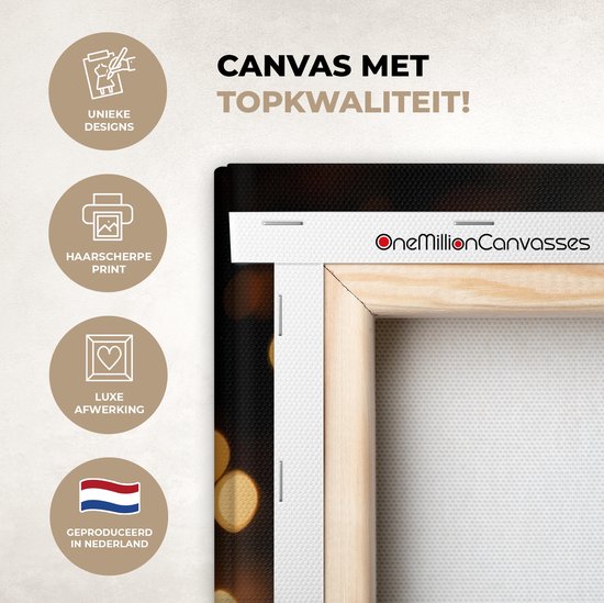 Peinture sur toile 120x80 cm - Décoration murale Lumières - Champagne - Plateau - Verres - Accessoires de Décoration murale - Décoration murale Cuisine - Peintures sur toile